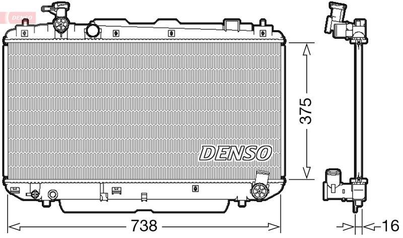 DENSO DRM50083 Kühler TOYOTA RAV 4 II (CLA2_, XA2_, ZCA2_, ACA2_) 2.0 VVTi 4WD 06/2000->11/2005