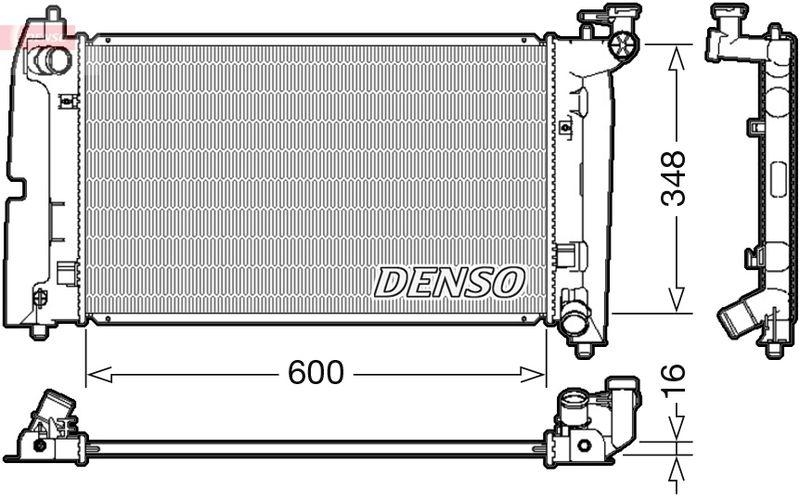 DENSO DRM50085 Kühler TOYOTA COROLLA Estate (_E12J_, _E12T_) 1.4 VVT-i 01/2002->02/2007