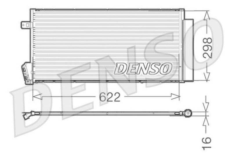 DENSO DCN09018 Kondensator A/C FIAT DOBLO Box Body / Estate (263) 1.3 D Multijet (2010 - )