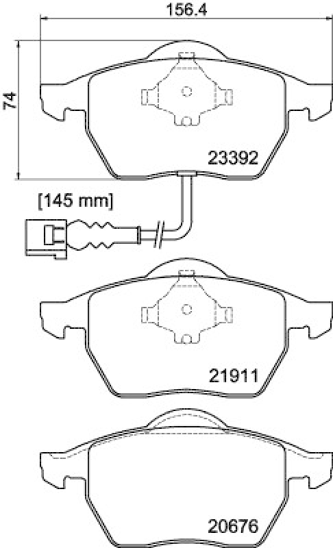 HELLA 8DB 355 008-471 Bremsbelagsatz Scheibenbremse