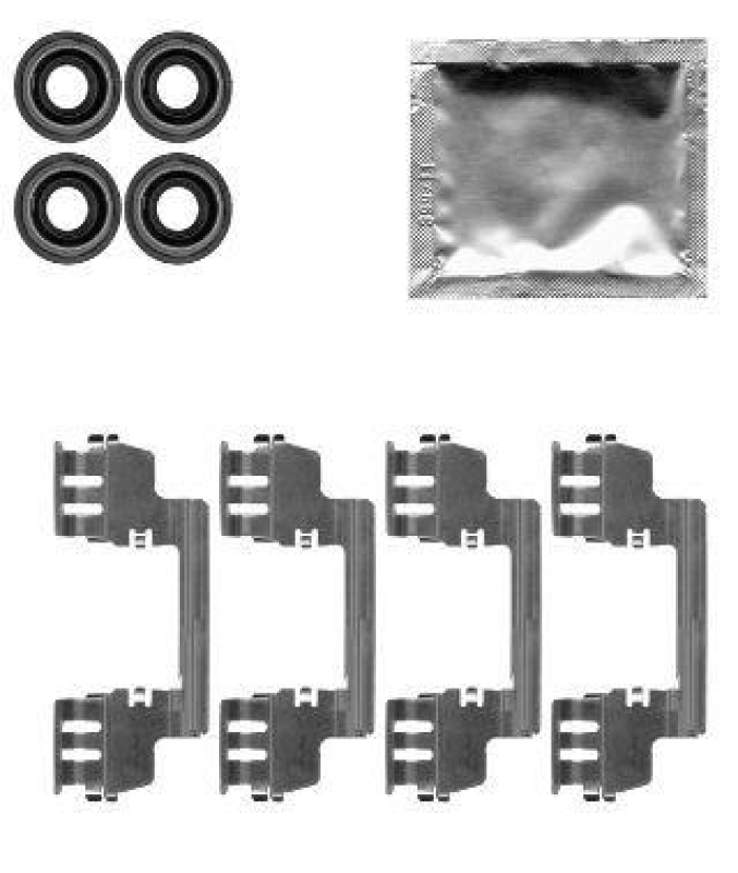 HELLA 8DZ 355 204-761 Zubehörsatz, Scheibenbremsbelag für CHRYSLER