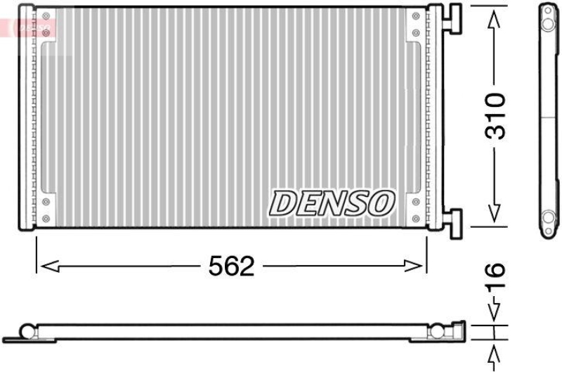 DENSO DCN09040 Kondensator A/C FIAT DOBLO (119) 1.6 16V (223AXD1A) (2001 - )