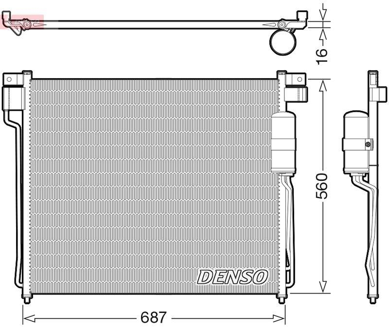 DENSO DCN46037 Kondensator A/C NISSAN NP300 NAVARA Platform/Chassis (D40) 2.5 dCi (10-)