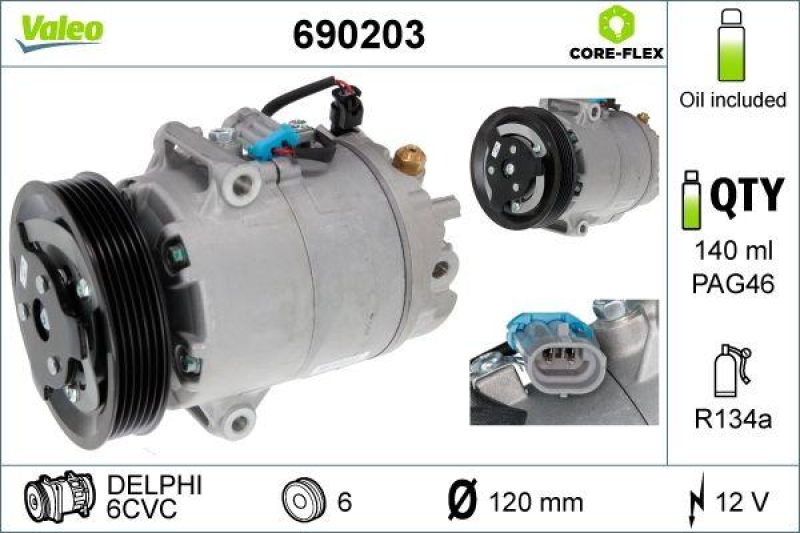 VALEO 690203 Kompressor OPEL ASTRA J