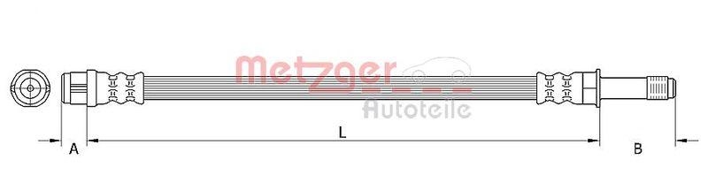 METZGER 4110443 Bremsschlauch f&uuml;r VW HA rechts