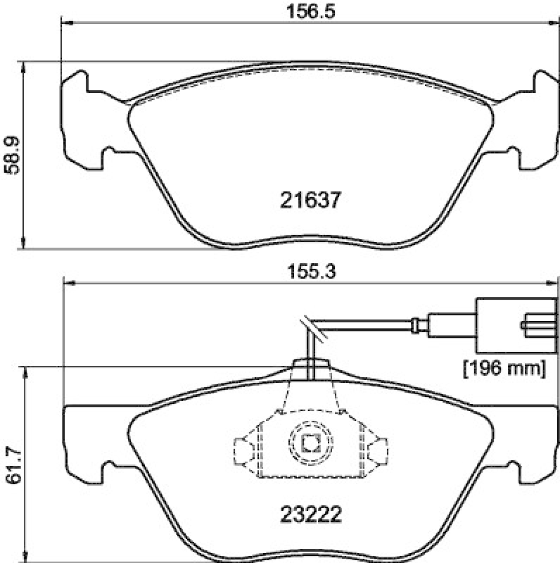 HELLA 8DB 355 008-611 Bremsbelagsatz Scheibenbremse