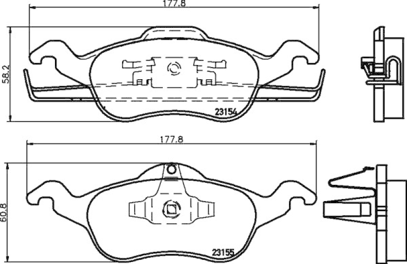 HELLA 8DB 355 008-621 Bremsbelagsatz Scheibenbremse