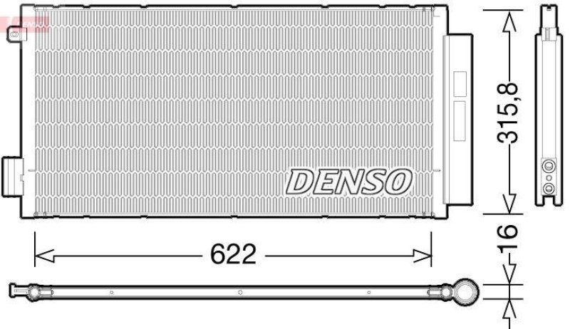 DENSO DCN09044 Kondensator A/C FIAT 500L 1.4 (2012 - )