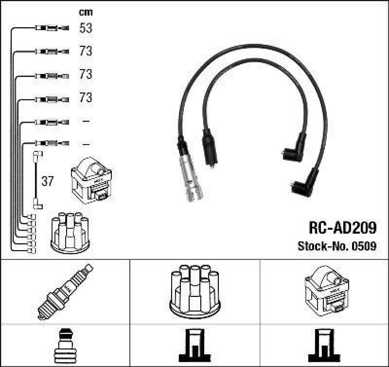 NGK 0509 Zündleitungssatz RC-AD209 |Zündkabel