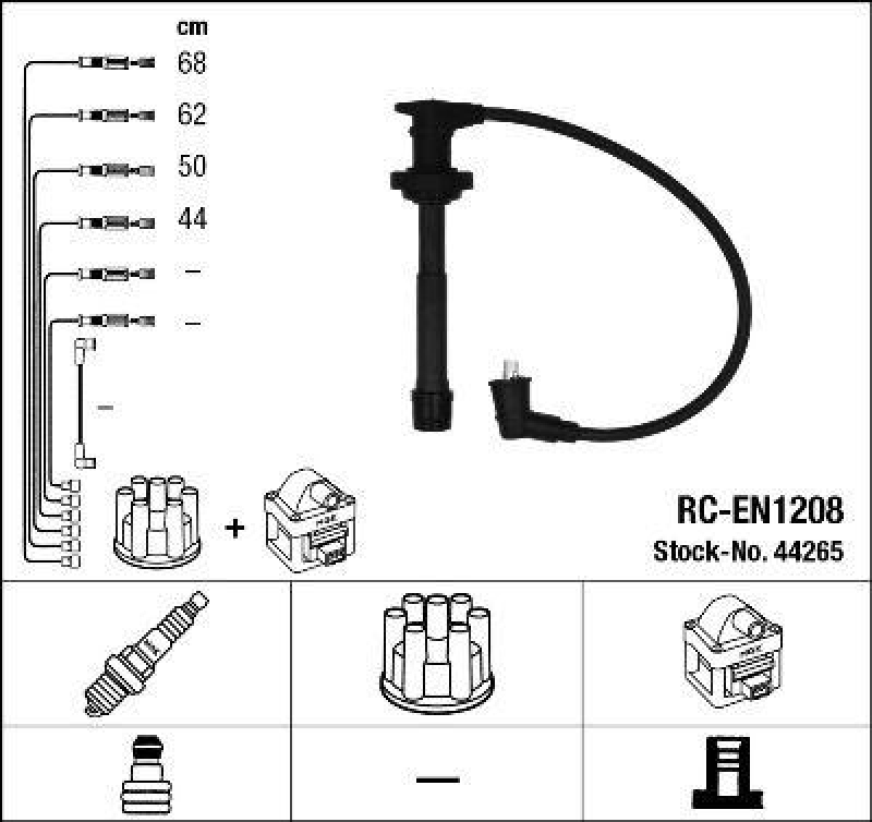 NGK 44265 Zündleitungssatz RC-EN1208 |Zündkabel