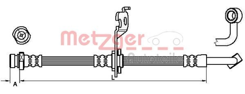 METZGER 4110452 Bremsschlauch für KIA HA links