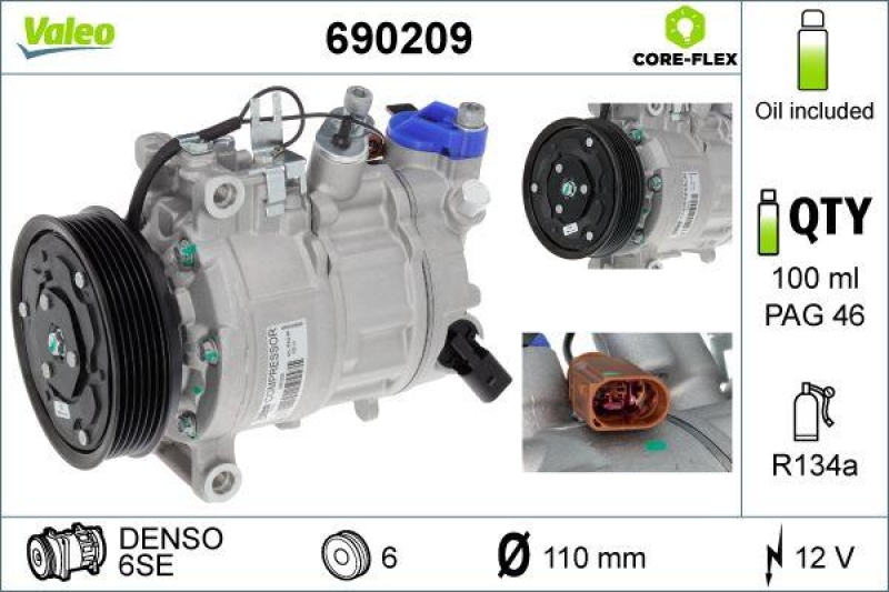 VALEO 690209 Kompressor AUDI A4 A5 Q5