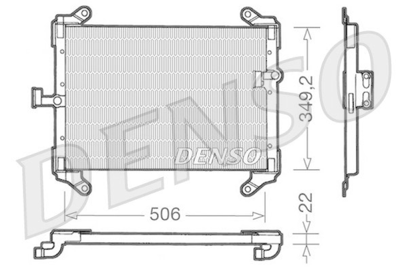 DENSO DCN09050 Kondensator A/C FIAT DUCATO Platform/Chassis (244) 2.8 JTD (2002 - 2006)