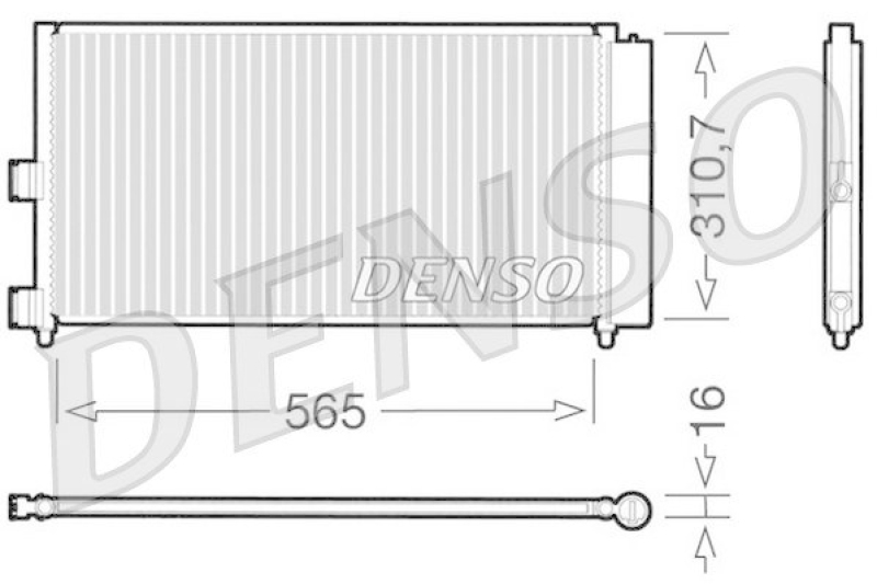 DENSO DCN09070 Kondensator A/C FIAT PUNTO (188) 1.2 60 (188.030, .050, .130, .150, .230, .250) (1999 - )