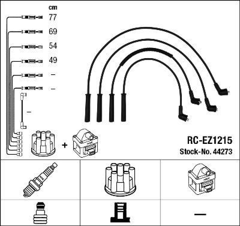 NGK 44273 Zündleitungssatz RC-EZ1215 |Zündkabel