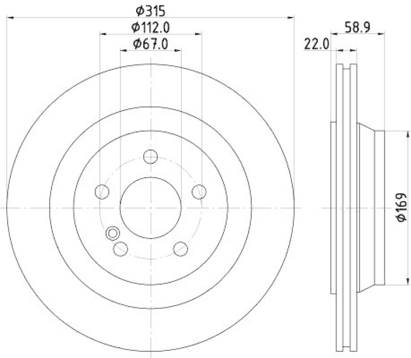 HELLA 8DD 355 107-961 Bremsscheibe 50339