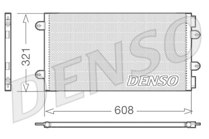 DENSO DCN09104 Kondensator A/C FIAT PUNTO (188) 1.2 60 (188.030, .050, .130, .150, .230, .250) (1999 - )