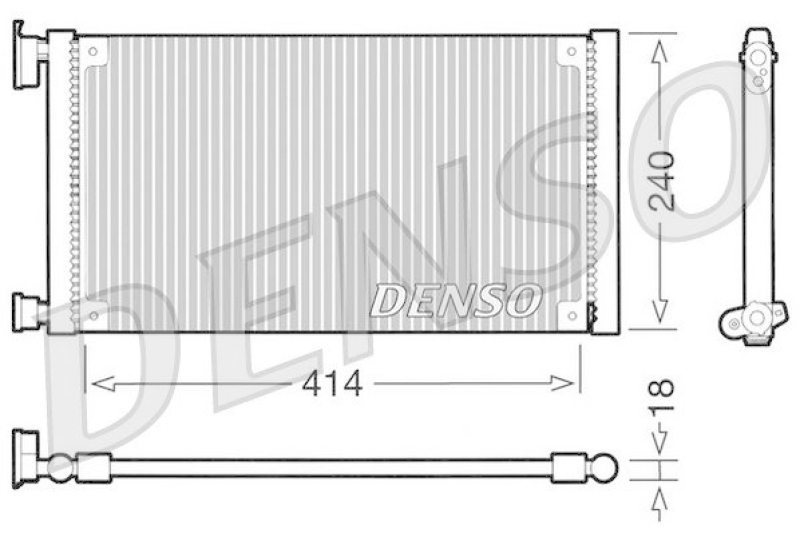 DENSO DCN09120 Kondensator A/C FIAT SEICENTO (187) 1.1 (187AXB, 187AXB1A) (1998 - 2010)