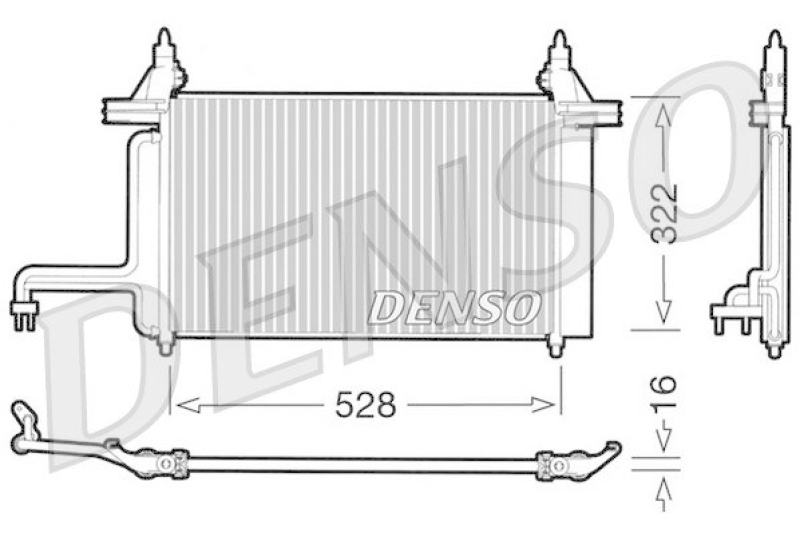 DENSO DCN09130 Kondensator A/C FIAT STILO (192) 1.6 16V (192_XB1A) (2001 - 2006)