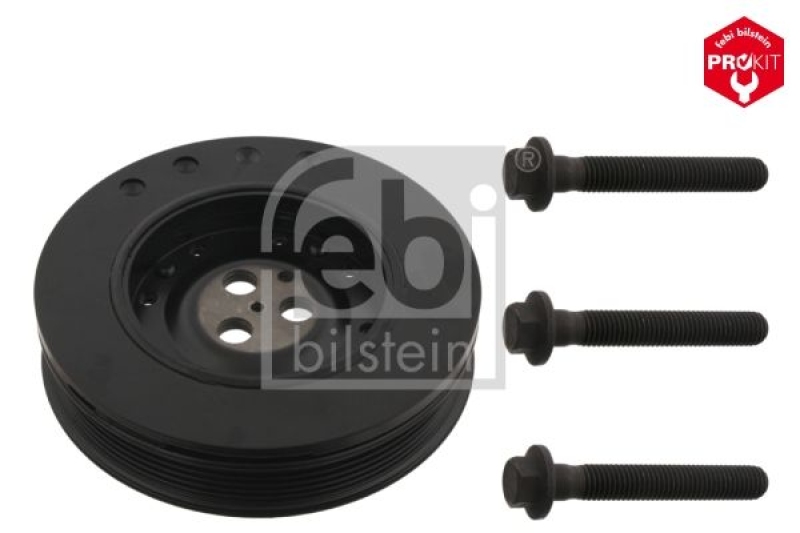 FEBI BILSTEIN 33673 Riemenscheibe (entkoppelt) für Kurbelwelle, mit Schrauben für Ford