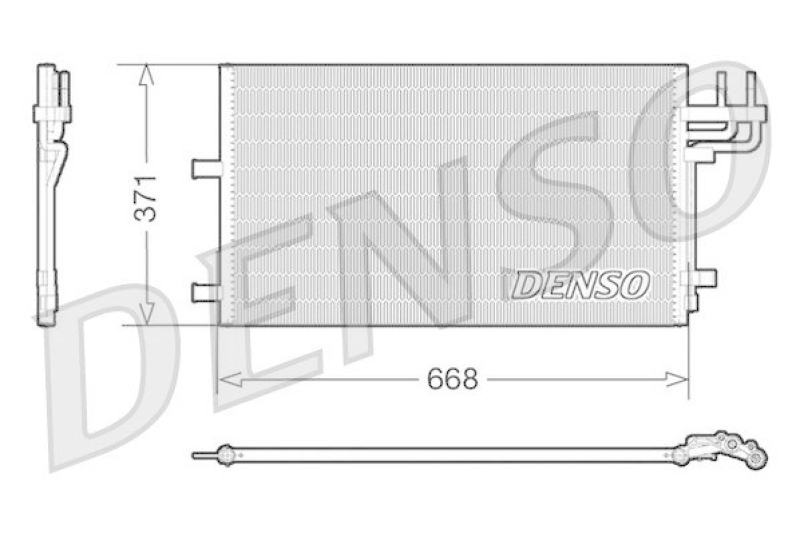 DENSO DCN10007 Kondensator A/C FORD FOCUS (DAW, DBW) 1.6 16V (1998 - 2004)