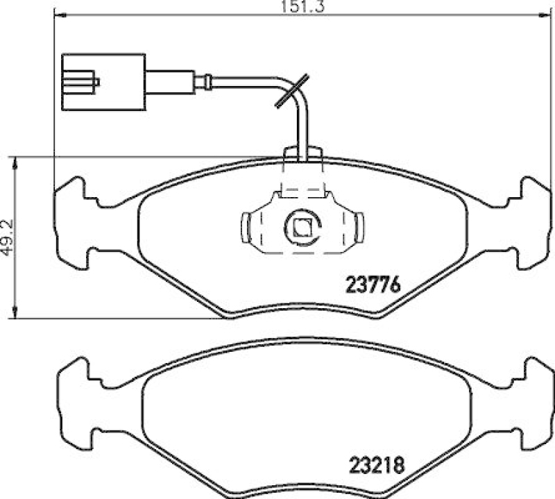 HELLA 8DB 355 008-811 Bremsbelagsatz, Scheibenbremsbelag für FIAT