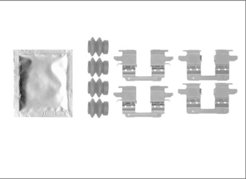 HELLA 8DZ 355 205-531 Zubehörsatz, Scheibenbremsbelag für NISSAN JUKE (F15)