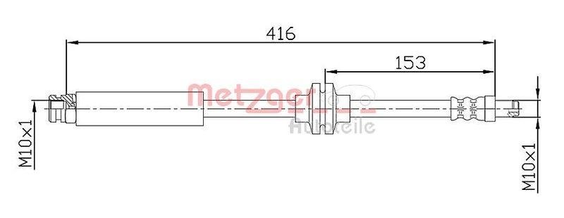 METZGER 4110475 Bremsschlauch für CITROEN/FIAT/PEUGEOT HA links/rechts