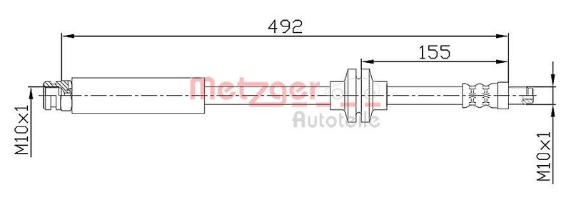 METZGER 4110476 Bremsschlauch für CITROEN/FIAT/PEUGEOT HA links/rechts