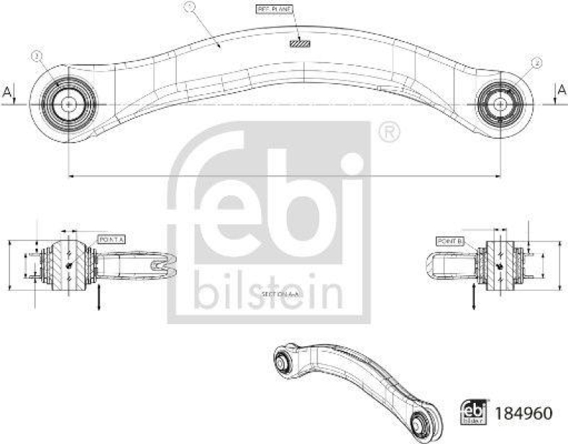 FEBI BILSTEIN 184960 Querlenker mit Lagern f&uuml;r VW-Audi