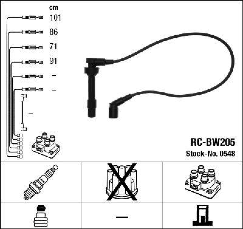 NGK 0548 Zündleitungssatz RC-BW205 |Zündkabel