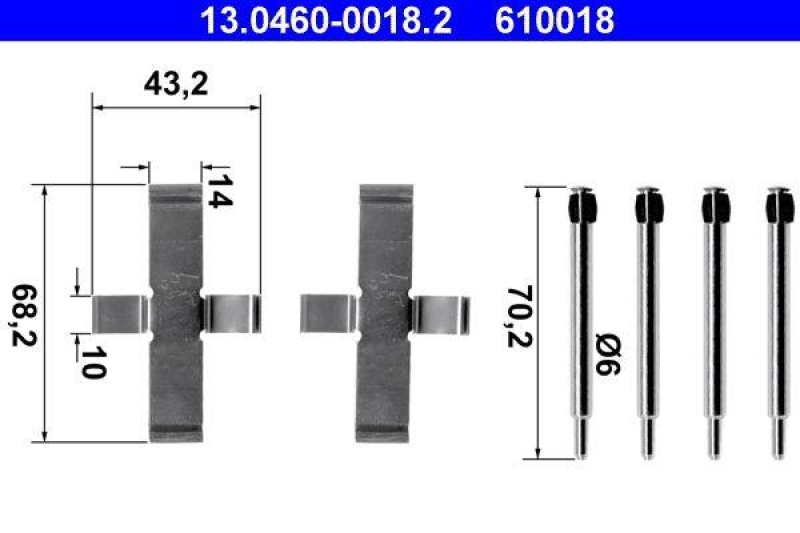 ATE 13.0460-0018.2 Belagsatz Zubehör