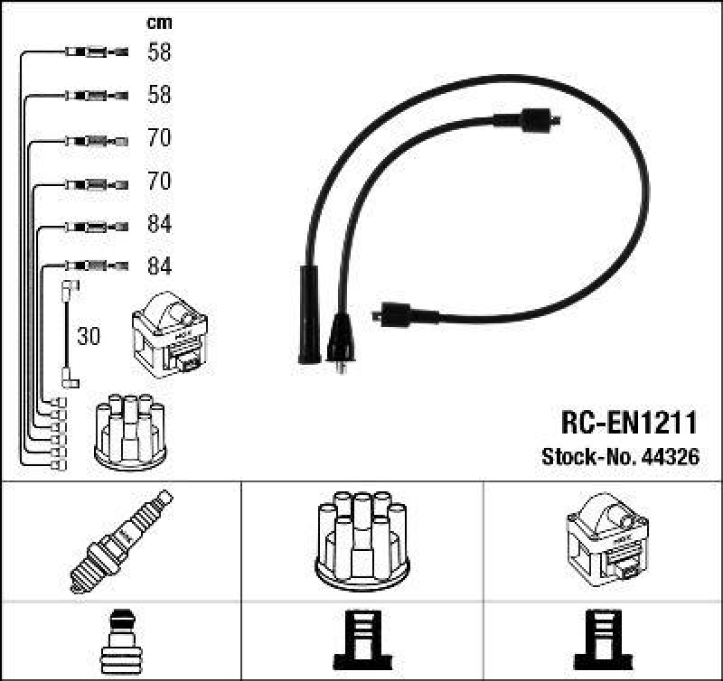 NGK 44326 Zündleitungssatz RC-EN1211 |Zündkabel