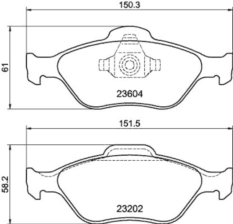 HELLA 8DB 355 008-901 Bremsbelagsatz, Scheibenbremsbelag für FORD/MAZDA