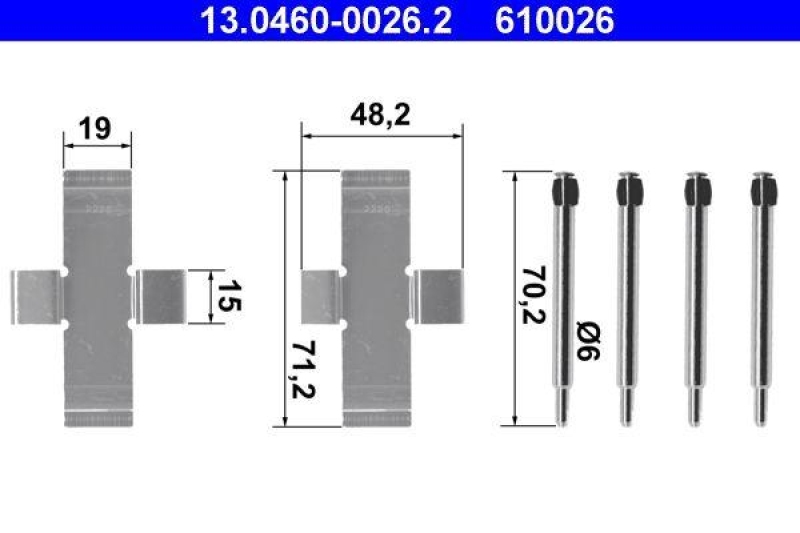 ATE 13.0460-0026.2 Belagsatz Zubehör