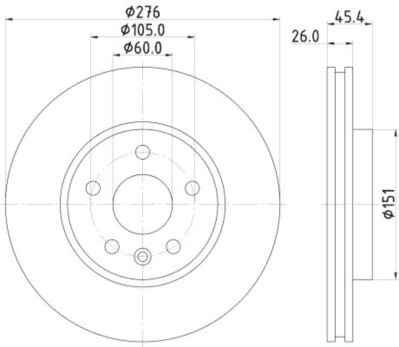 HELLA 8DD 355 122-841 Bremsscheibe für OPEL/VAUXHALL