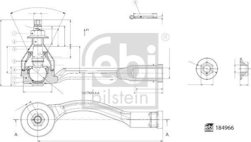 FEBI BILSTEIN 184966 Spurstangenendstück mit Mutter und Splint für HYUNDAI