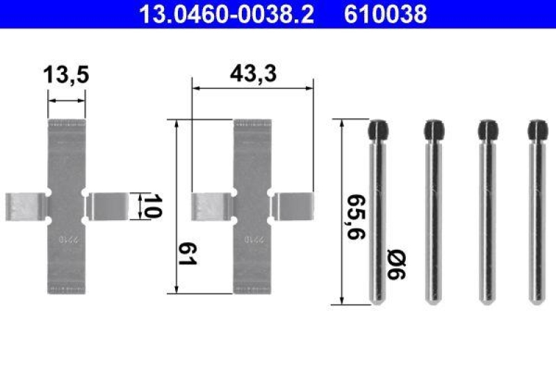 ATE 13.0460-0038.2 Belagsatz Zubehör