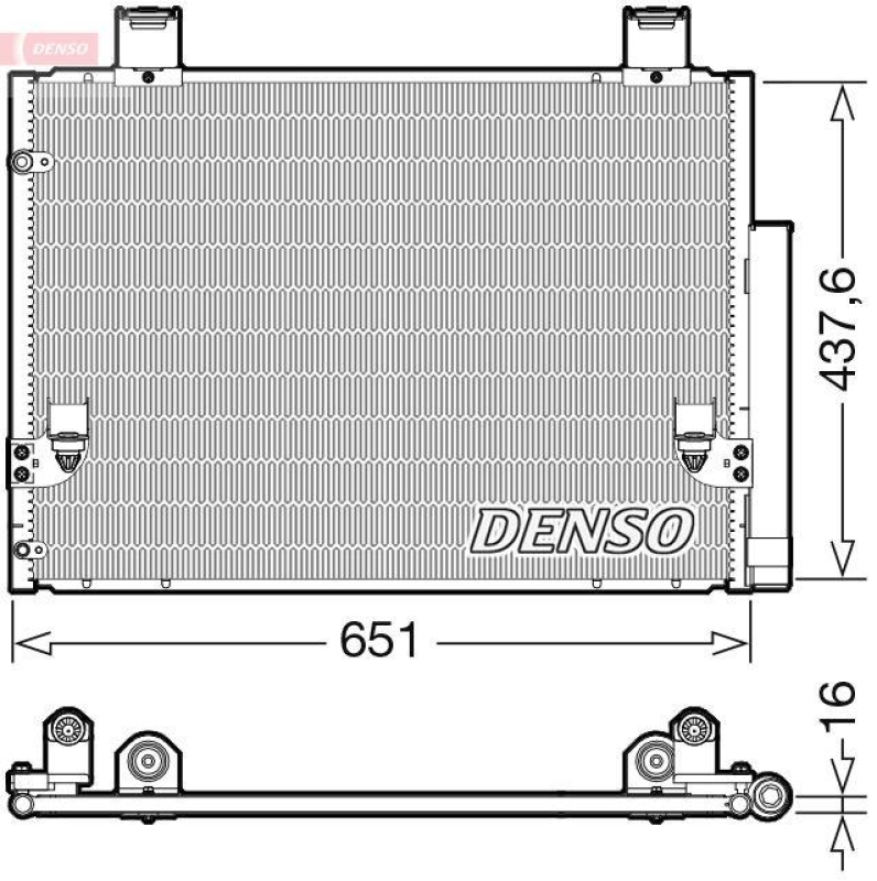 DENSO DCN50057 Kondensator A/C TOYOTA HILUX VII Pickup (_N1_, _N2_, _N3_) (07-15)