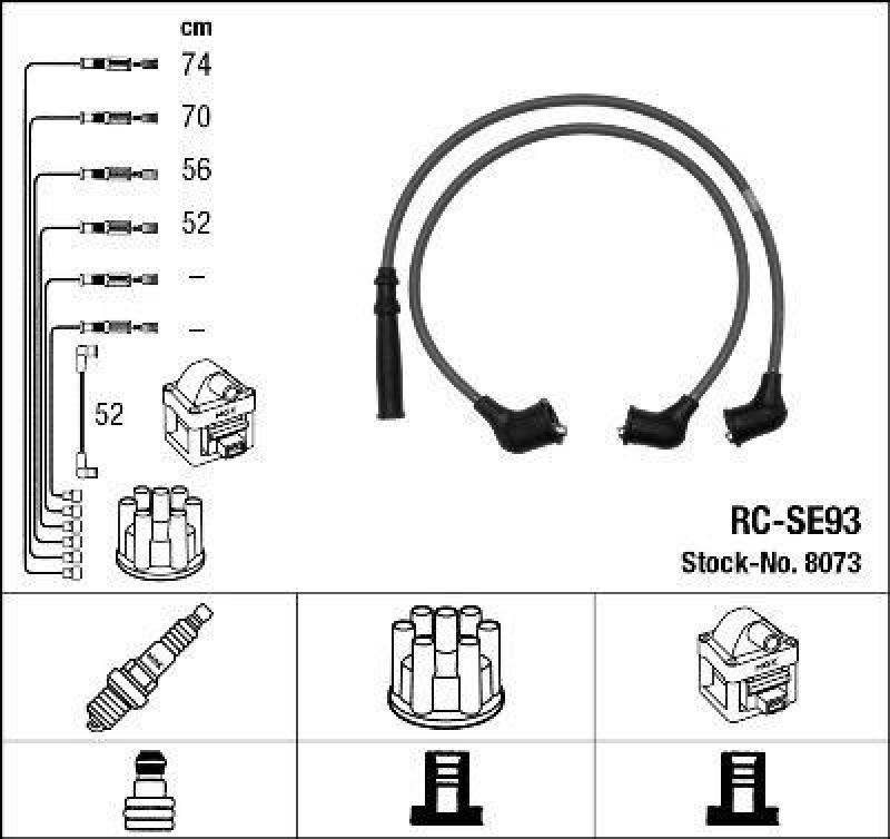 NGK 8073 Zündleitungssatz RC-SE93 |Zündkabel