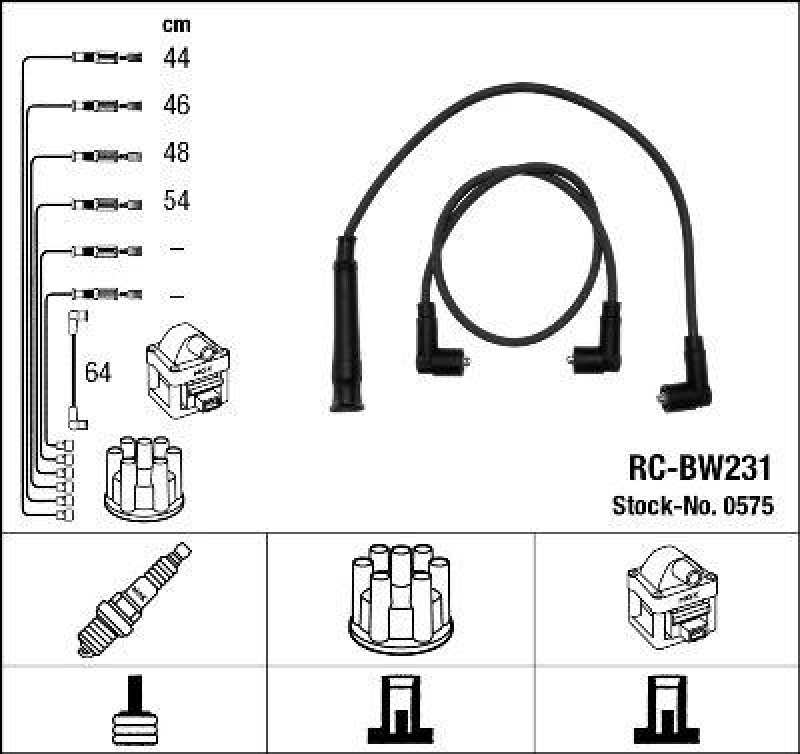 NGK 0575 Zündleitungssatz RC-BW231 |Zündkabel