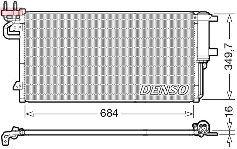 DENSO DCN10045 Kondensator A/C FORD KUGA II (DM2) (14-)