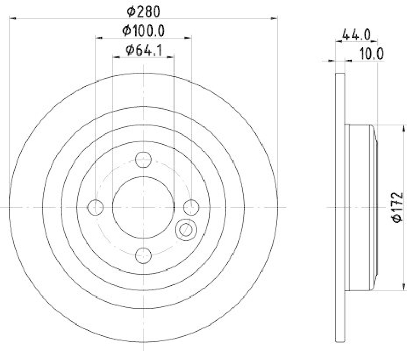 HELLA 8DD 355 122-971 Bremsscheibe für MINI