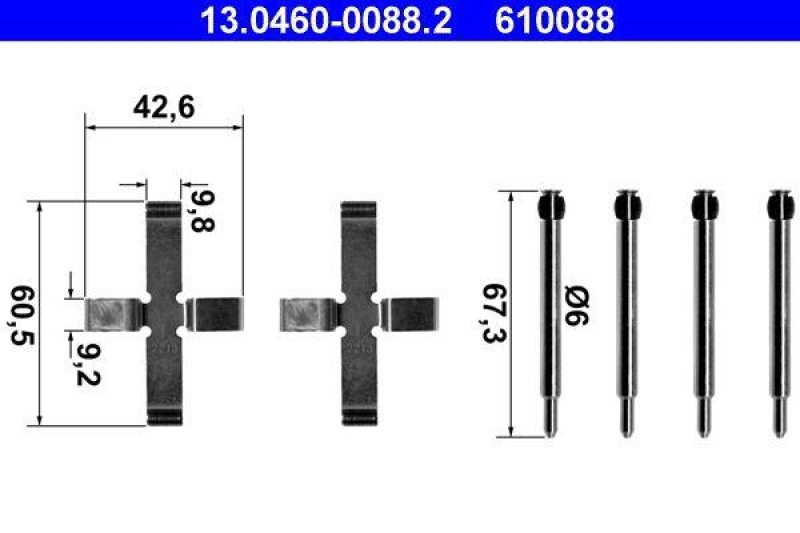 ATE 13.0460-0088.2 Belagsatz Zubehör