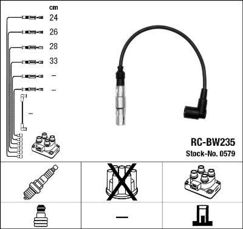 NGK 0579 Zündleitungssatz RC-BW235 |Zündkabel