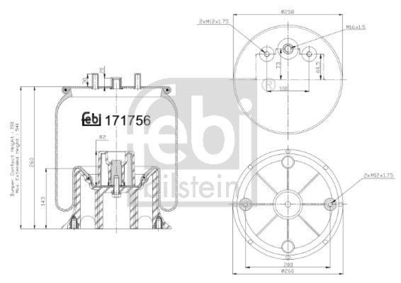 FEBI BILSTEIN 171756 Luftfederbalg mit Kunststoffkolben für Volvo