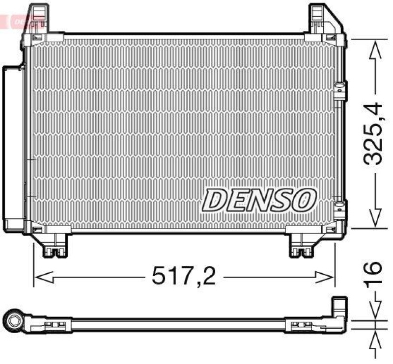 DENSO DCN50101 Kondensator A/C TOYOTA YARIS (SCP9_, NSP9_, KSP9_, NCP9_, ZSP9_) 1.0 VVT-i (2005 - )