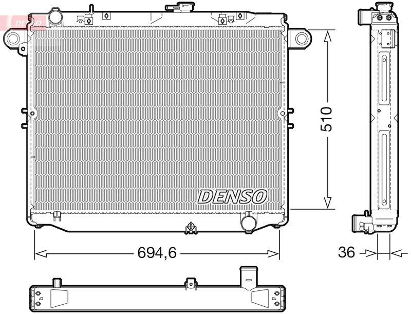 DENSO DRM50139 Kühler TOYOTA LAND CRUISER 100 (_J1_) 4.2 TD (98-07)