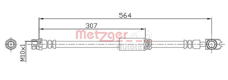 METZGER 4116203 Bremsschlauch f&uuml;r AUDI/SEAT/SKODA/VW VA links/rechts