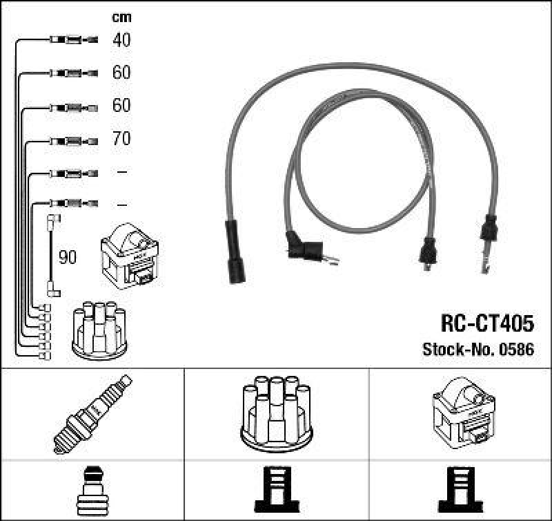 NGK 0586 Zündleitungssatz RC-CT405 |Zündkabel